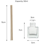 Empty Reed Diffuser Glass Clear Bottles with 5 Reed Diffuser Sticks, 50ml
