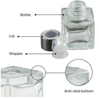 Empty Reed Diffuser Glass Clear Bottles with 5 Reed Diffuser Sticks, 50ml