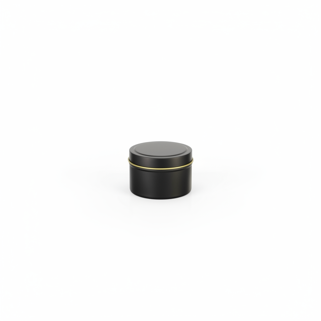 Sugat Black Candle Tin - Small with White Space